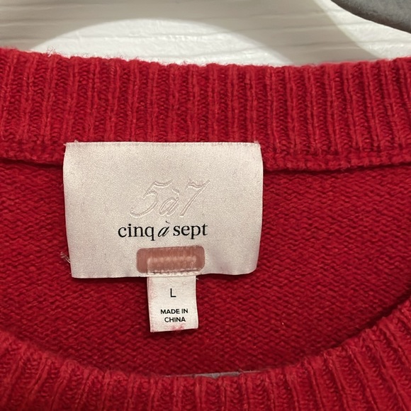 CINQ À SEPT Women’s Josephine Embroidered red Pullover - Picture 6 of 10